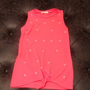 Girls coral tank with pearl accents size YM